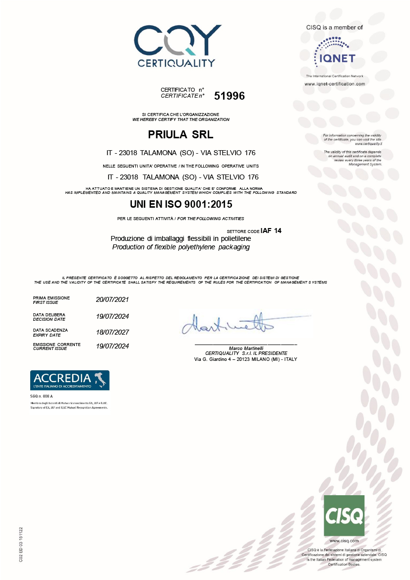 certificazione uni en iso 9001:2015